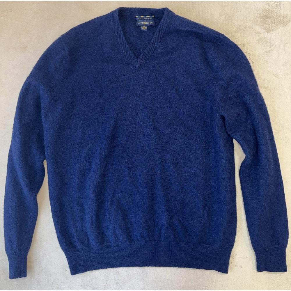 Club Room Estate Cashmere Sweater Men's M Blue Quiet Luxury